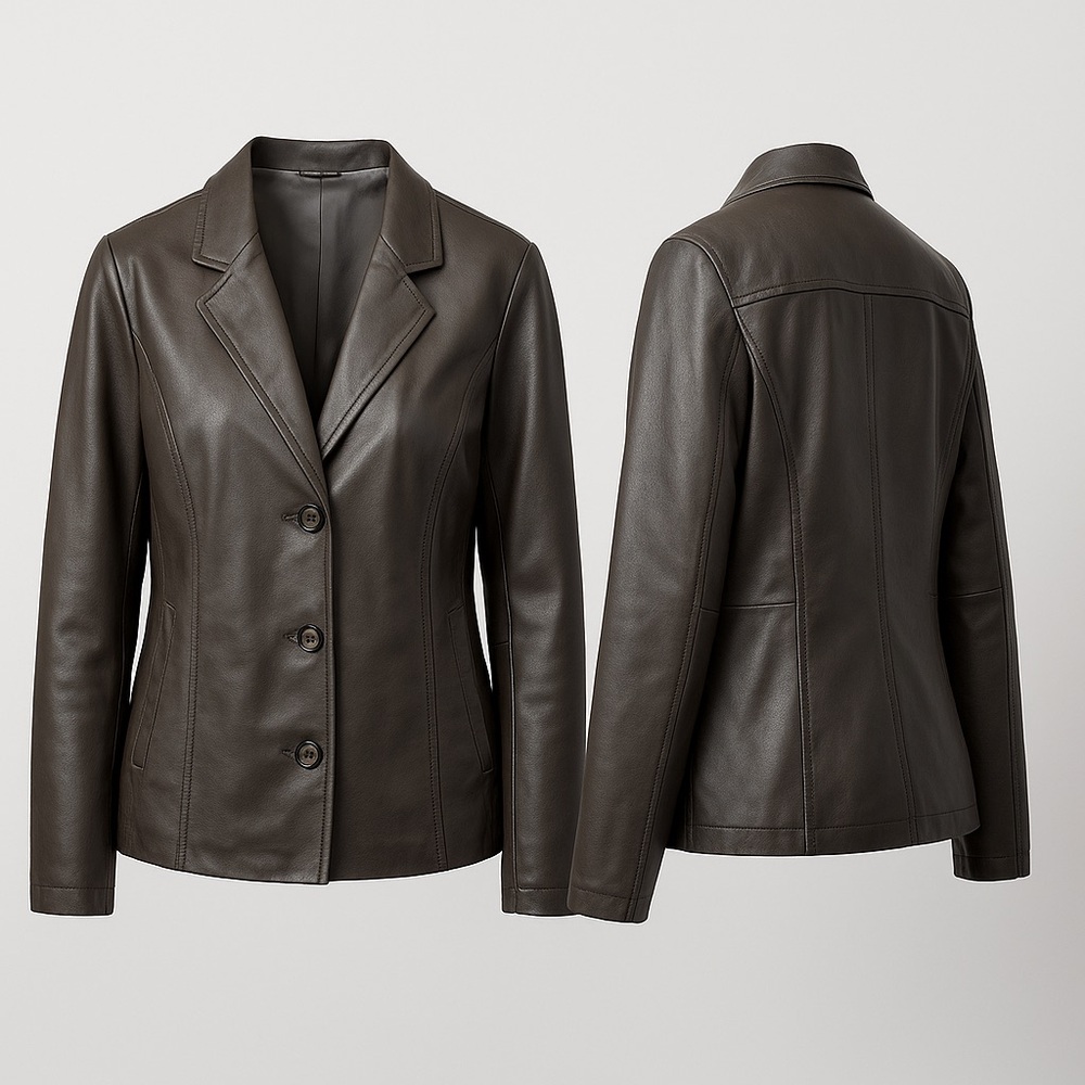 Sonoma Genuine Leather Blazer Jacket – Women’s Large – Brown